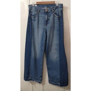 Gap womens 31/12 womens hi rise wide leg color block jeans pants frayed hem